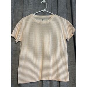 Striped‎ ME to WE T-Shirt Small Beige Cream Short Sleeve Top